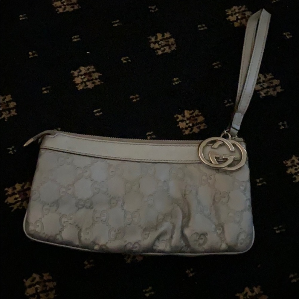 Gucci silver wristlet